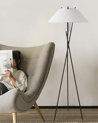 Eclipse Tripod Floor Lamp in White & Black