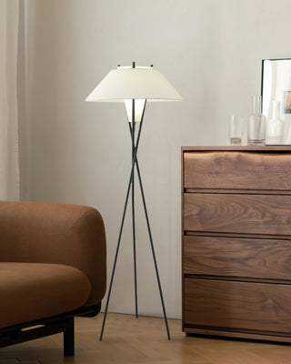 Eclipse Tripod Floor Lamp in White & Black
