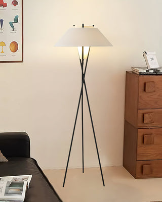 Eclipse Tripod Floor Lamp in White & Black