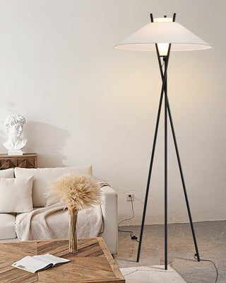 Eclipse Tripod Floor Lamp in White & Black