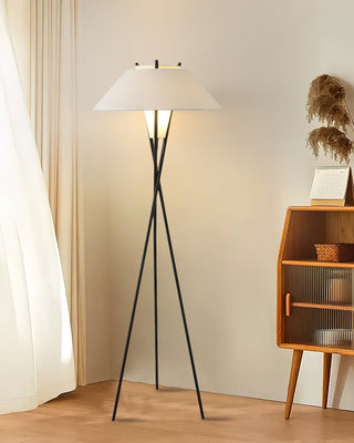 Eclipse Tripod Floor Lamp in White & Black