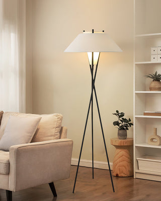 Eclipse Tripod Floor Lamp in White & Black