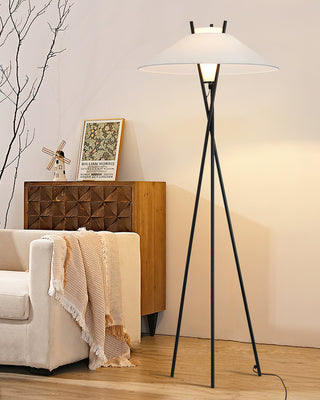 Eclipse Tripod Floor Lamp in White & Black