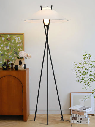 Eclipse Tripod Floor Lamp in White & Black