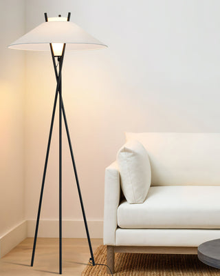 Eclipse Tripod Floor Lamp in White & Black