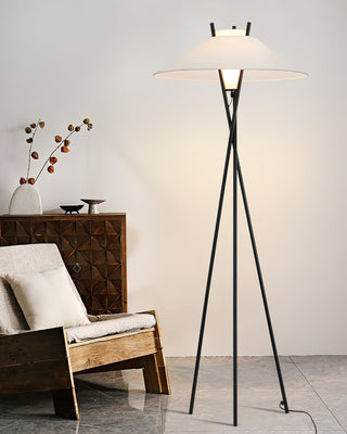 Eclipse Tripod Floor Lamp in White & Black