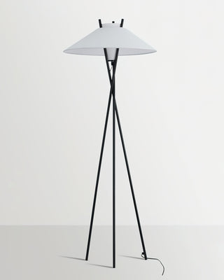 Eclipse Tripod Floor Lamp in White & Black