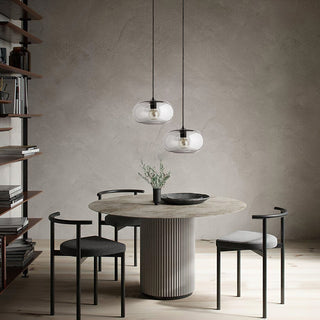 Elowen Minimalist Glass Metal Pendant