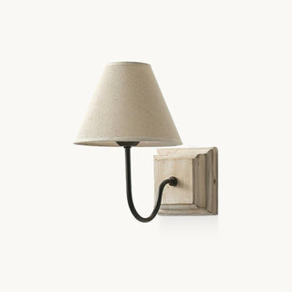 Hortense Modern Distressed Wood Fabric Wall Sconce