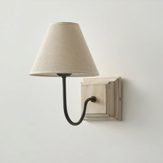 Hortense Modern Distressed Wood Fabric Wall Sconce