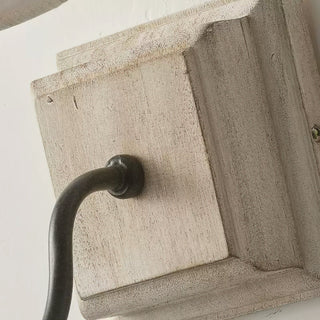 Hortense Modern Distressed Wood Fabric Wall Sconce