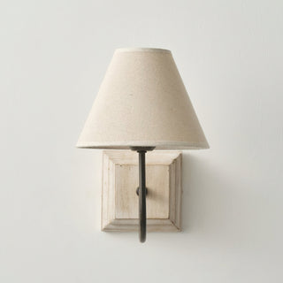 Hortense Modern Distressed Wood Fabric Wall Sconce
