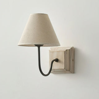Hortense Modern Distressed Wood Fabric Wall Sconce