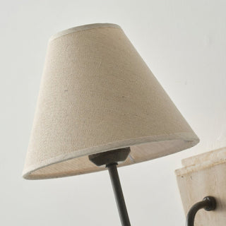 Hortense Modern Distressed Wood Fabric Wall Sconce