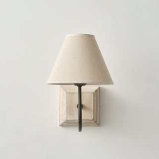 Hortense Modern Distressed Wood Fabric Wall Sconce