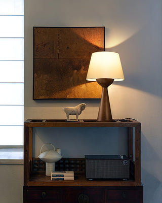 Solis Conical Wood Table Lamp