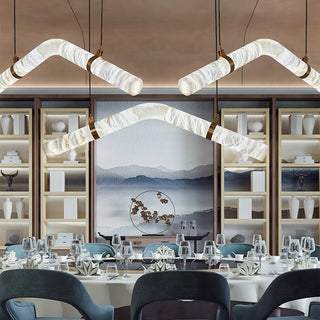 Utalyra Curved Alabaster Pendant Light - Blowlighting