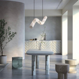 Utalyra Curved Alabaster Pendant Light - Blowlighting
