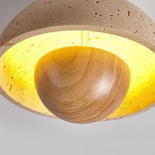Inverted Wabi-Sabi Travertine Ceiling Light