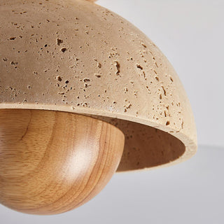 Inverted Wabi-Sabi Travertine Ceiling Light