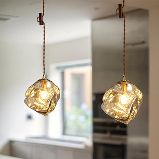 Irregular Modern Wood Glass Pendant Light
