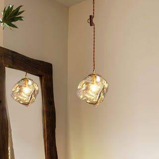 Irregular Modern Wood Glass Pendant Light
