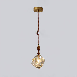 Irregular Modern Wood Glass Pendant Light