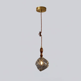 Irregular Modern Wood Glass Pendant Light