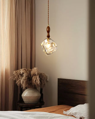 Irregular Modern Wood Glass Pendant Light