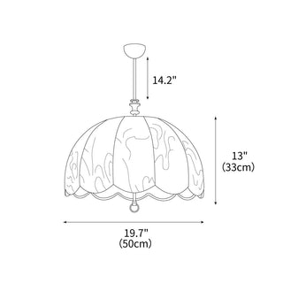 Ivory Bloom Retro Cloth Pendant Light