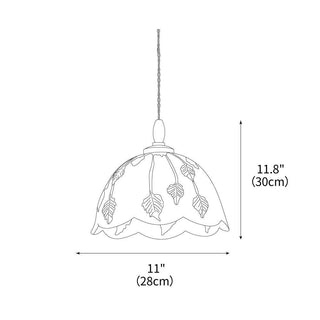 Ivy Leaf Natural Glass Pendant Light