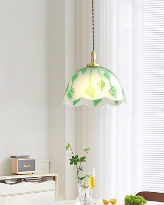 Ivy Leaf Natural Glass Pendant Light
