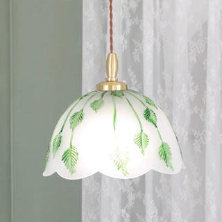 Ivy Leaf Natural Glass Pendant Light