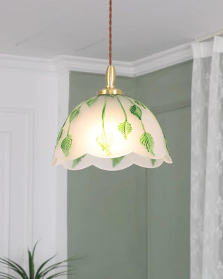 Ivy Leaf Natural Glass Pendant Light