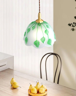 Ivy Leaf Natural Glass Pendant Light