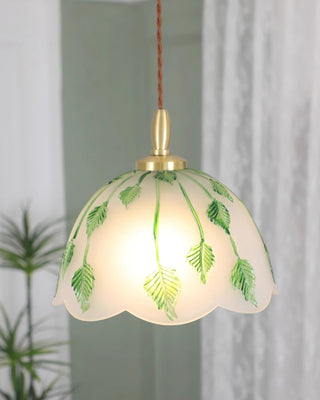Ivy Leaf Natural Glass Pendant Light