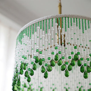 Jade Blossom Natural Glass Pendant Light