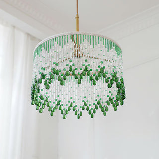Jade Blossom Natural Glass Pendant Light