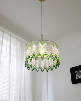 Jade Blossom Natural Glass Pendant Light
