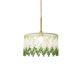 Jade Blossom Natural Glass Pendant Light