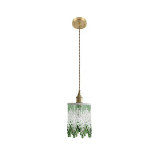 Jade Blossom Natural Glass Pendant Light