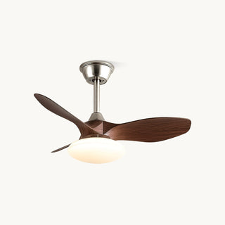 Nexus Brushed Steel Wood Ceiling Fan Light