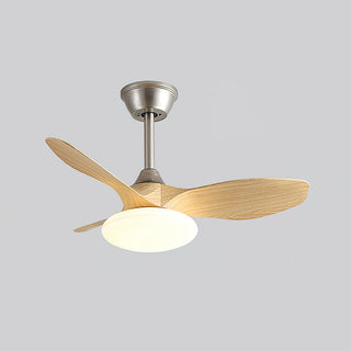 Nexus Brushed Steel Wood Ceiling Fan Light