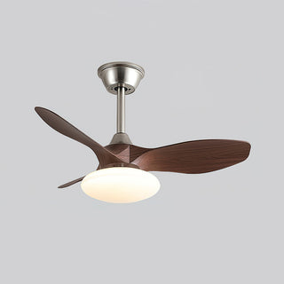 Nexus Brushed Steel Wood Ceiling Fan Light