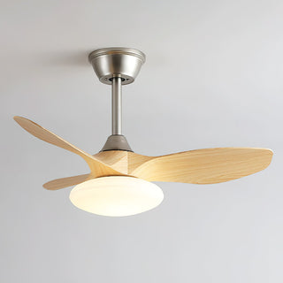 Nexus Brushed Steel Wood Ceiling Fan Light