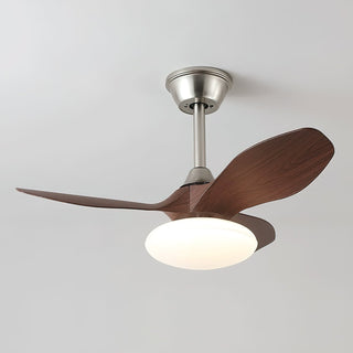 Nexus Brushed Steel Wood Ceiling Fan Light