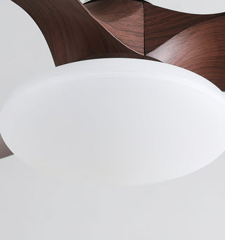 Nexus Brushed Steel Wood Ceiling Fan Light