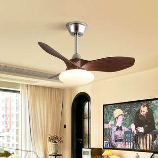 Nexus Brushed Steel Wood Ceiling Fan Light