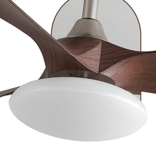 Nexus Brushed Steel Wood Ceiling Fan Light
