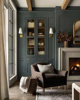Clara Modern Brass & Fabric Wall Sconce